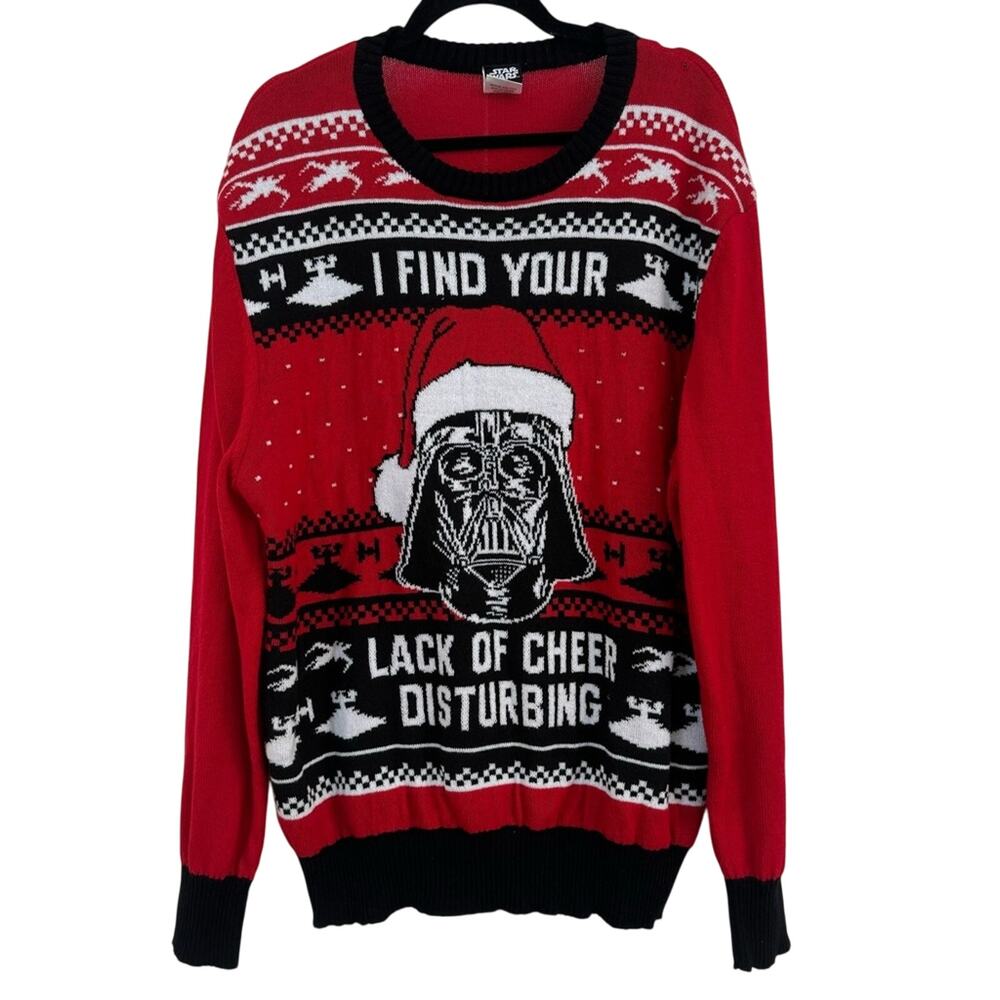 Star Wars‎ Long Sleeve Crewneck Unisex Knit Sweater Darth Vader Size XXL